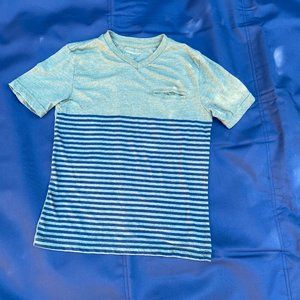 Boys Olive Green Striped Tucker+Tate Shirt (M)